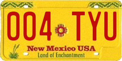 NM license plate 004TYU