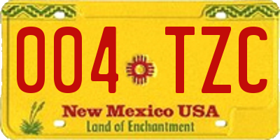 NM license plate 004TZC