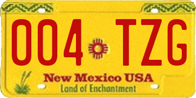 NM license plate 004TZG