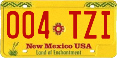 NM license plate 004TZI