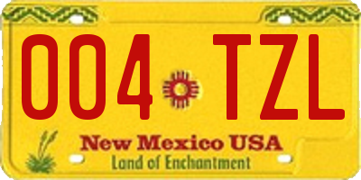 NM license plate 004TZL