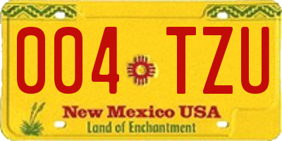 NM license plate 004TZU