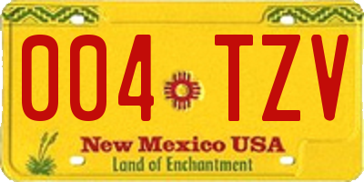 NM license plate 004TZV