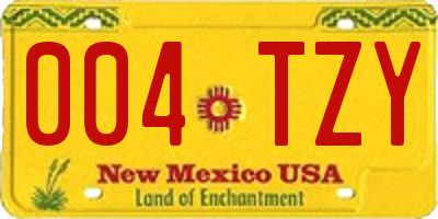 NM license plate 004TZY