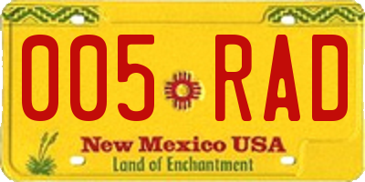 NM license plate 005RAD