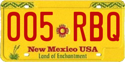 NM license plate 005RBQ