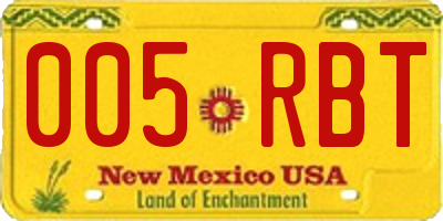 NM license plate 005RBT