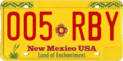 NM license plate 005RBY