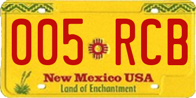 NM license plate 005RCB