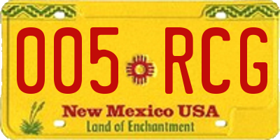 NM license plate 005RCG
