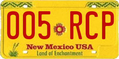NM license plate 005RCP