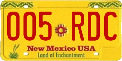 NM license plate 005RDC