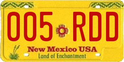 NM license plate 005RDD