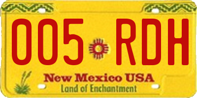 NM license plate 005RDH