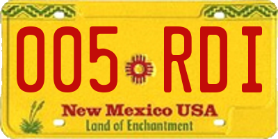 NM license plate 005RDI