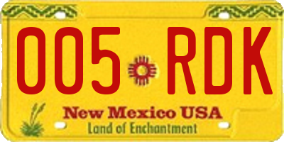 NM license plate 005RDK