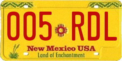 NM license plate 005RDL