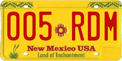 NM license plate 005RDM