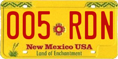 NM license plate 005RDN