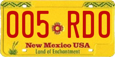 NM license plate 005RDO