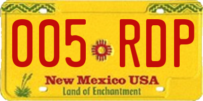 NM license plate 005RDP