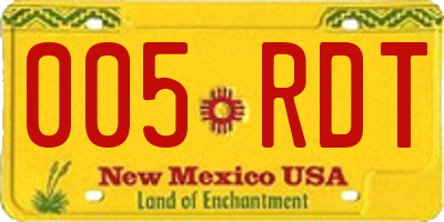 NM license plate 005RDT