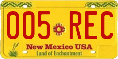NM license plate 005REC