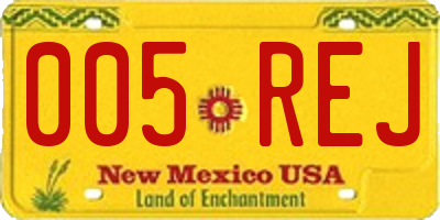 NM license plate 005REJ