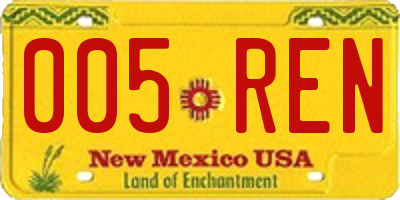 NM license plate 005REN