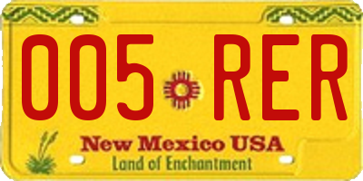NM license plate 005RER