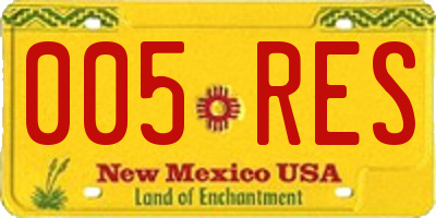 NM license plate 005RES