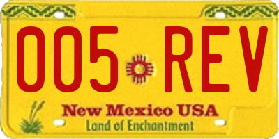 NM license plate 005REV