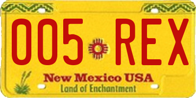 NM license plate 005REX