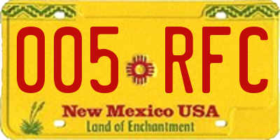 NM license plate 005RFC