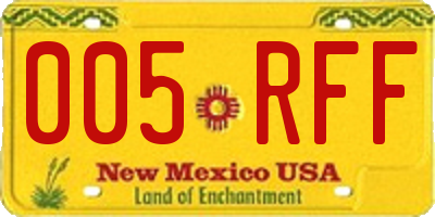 NM license plate 005RFF