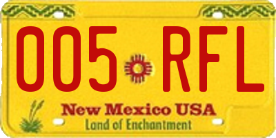 NM license plate 005RFL