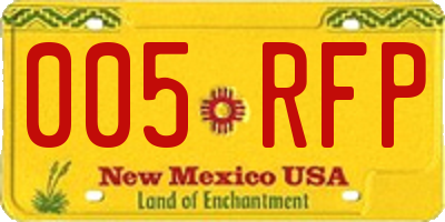 NM license plate 005RFP