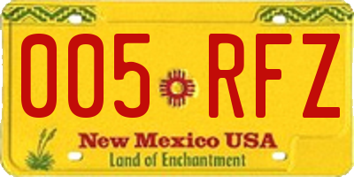 NM license plate 005RFZ