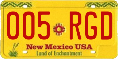 NM license plate 005RGD