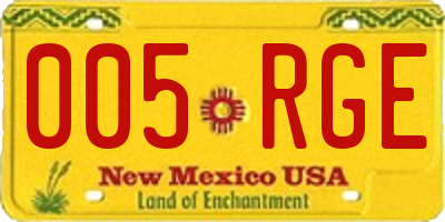 NM license plate 005RGE