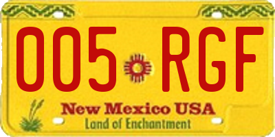 NM license plate 005RGF