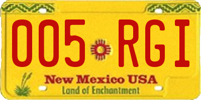 NM license plate 005RGI