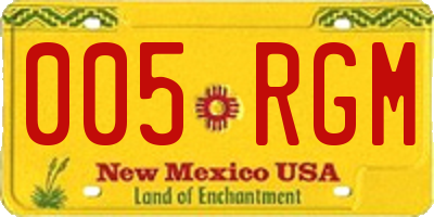 NM license plate 005RGM