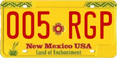 NM license plate 005RGP