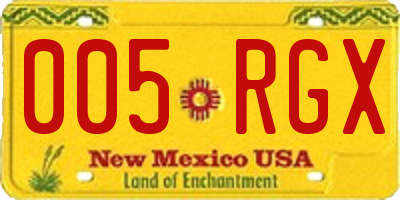 NM license plate 005RGX