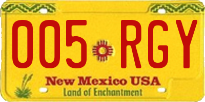 NM license plate 005RGY
