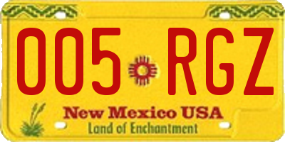 NM license plate 005RGZ
