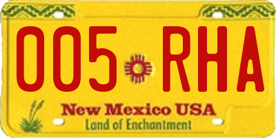 NM license plate 005RHA