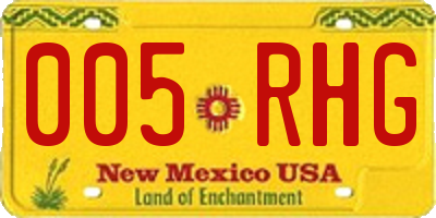 NM license plate 005RHG