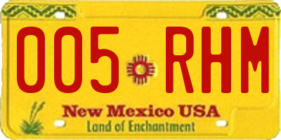 NM license plate 005RHM